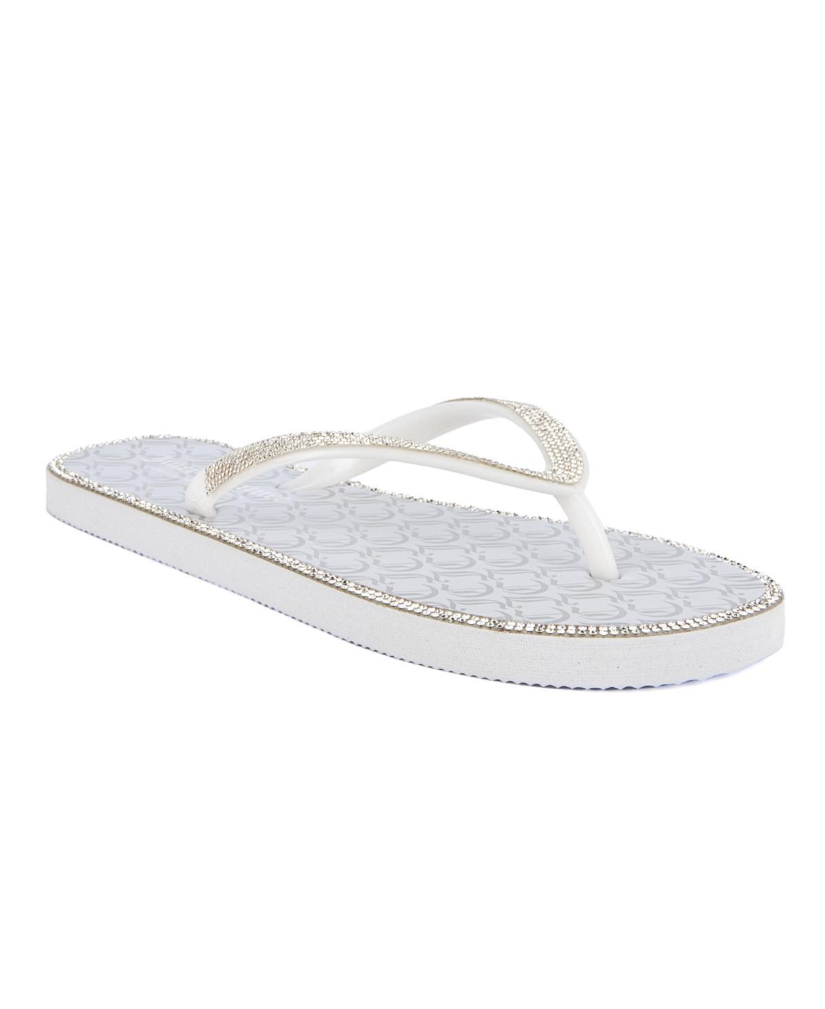 Juicy Couture Womens Surprise 2 Embellished Flip Flop - White Product Image