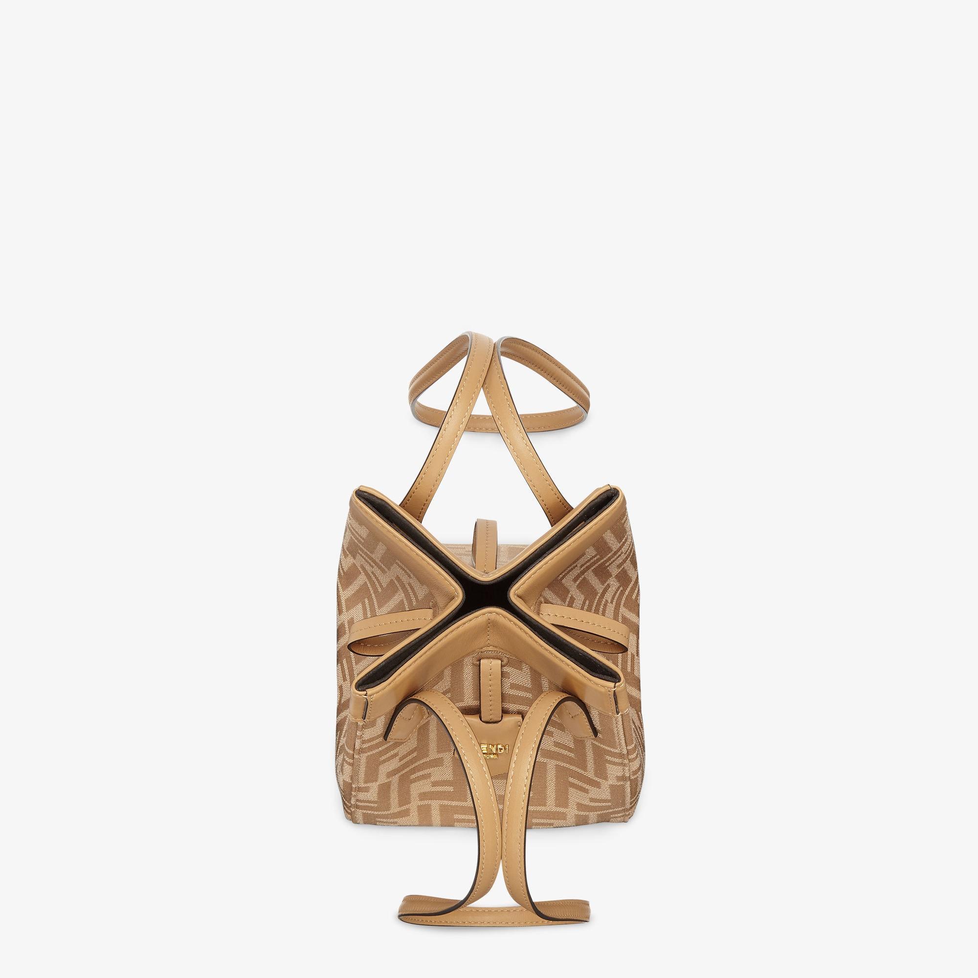 Fendi Origami MiniBeige FF jacquard fabric mini bag that can be transformed Product Image