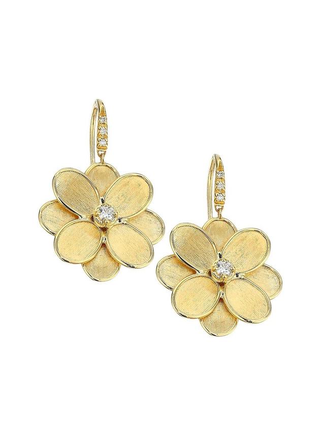 Womens Petali Lunaria 18K Yellow Gold & Diamond Flower Drop Earrings Product Image