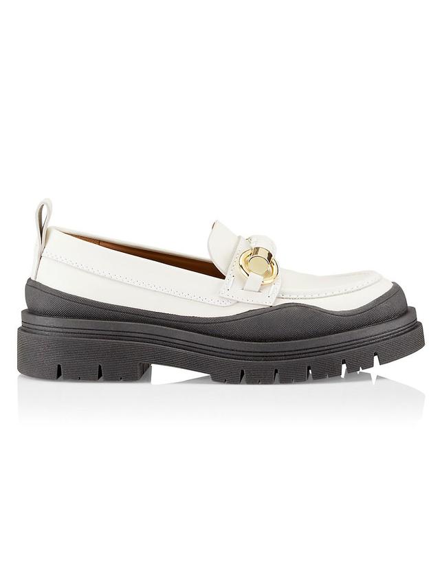 Womens Lylia Leather Lug-Sole Loafers Product Image