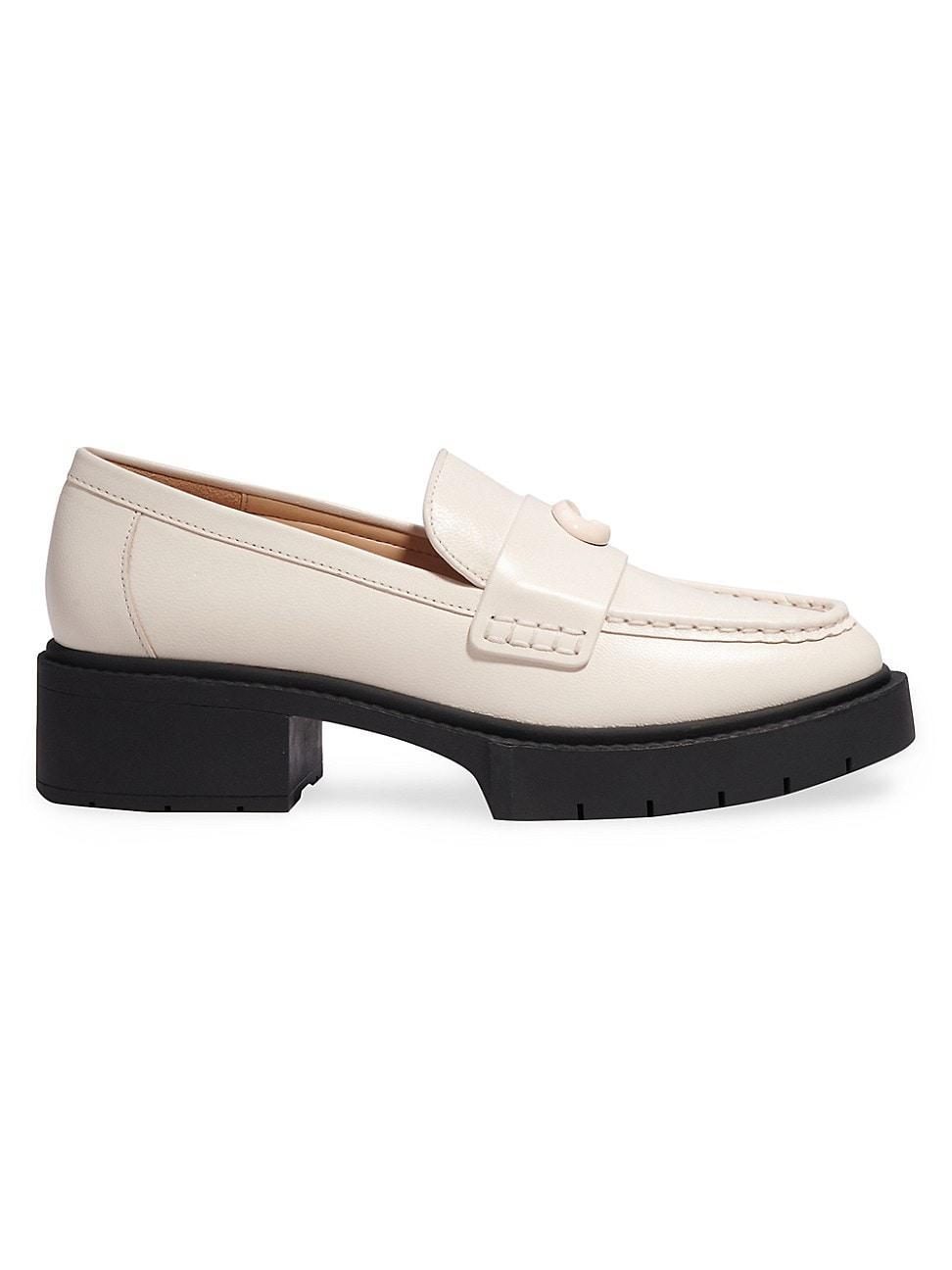 Womens Leah Leather Lug-Sole Loafers Product Image