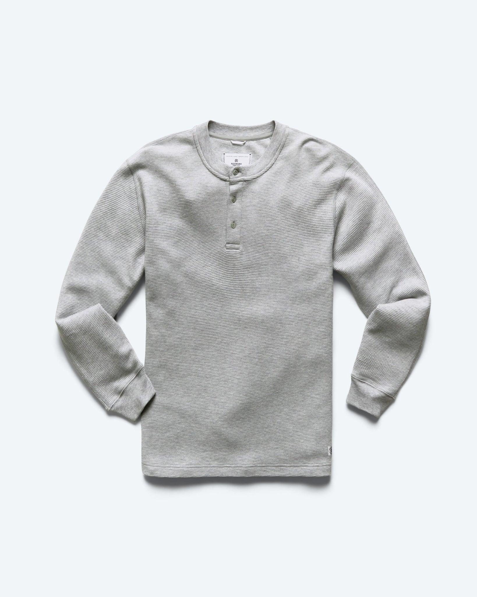 Lightweight Waffle Henley Male Product Image