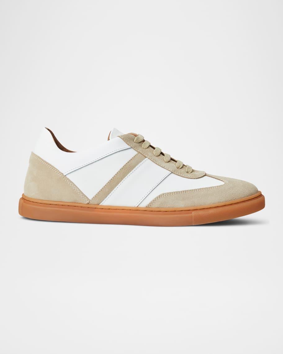 Men's Baccio Suede and Leather Low-Top Sneakers Product Image