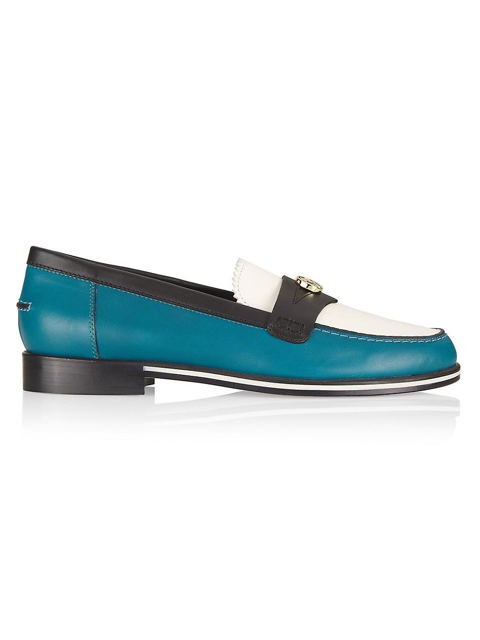 Womens Colorblocked Leather Loafers Product Image