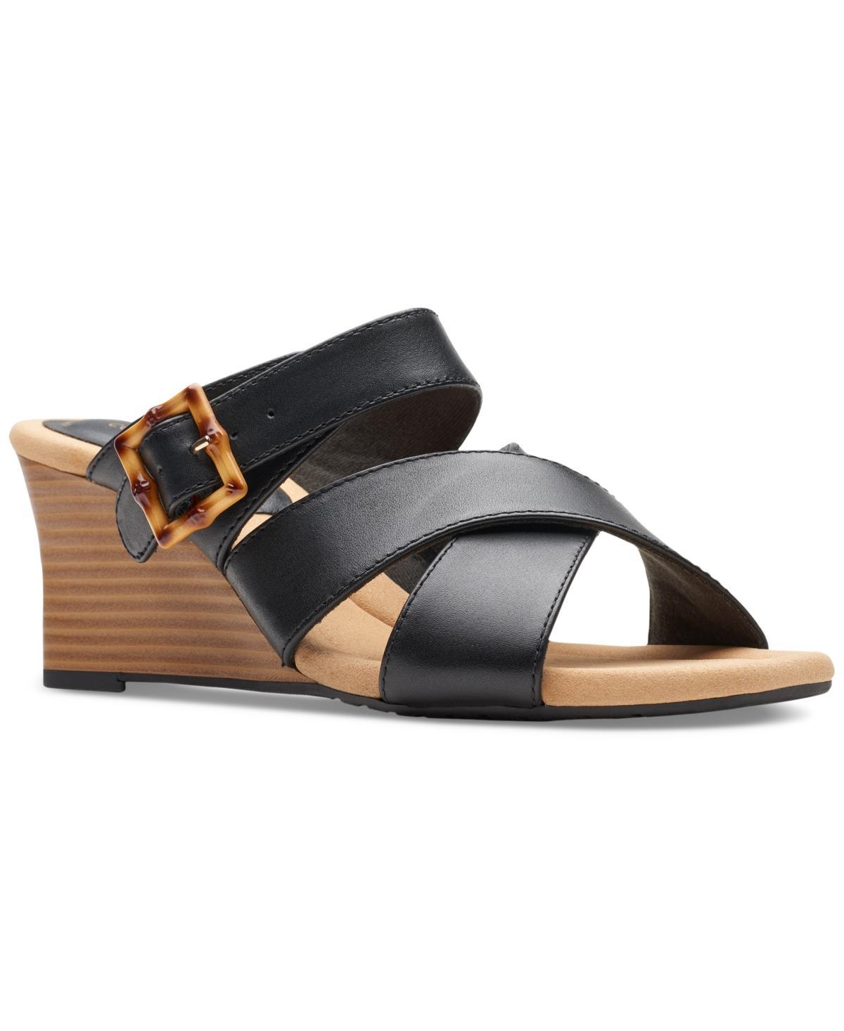 Clarks Womens Kyarra Judi Strappy Slip-On Wedge Sandals Product Image