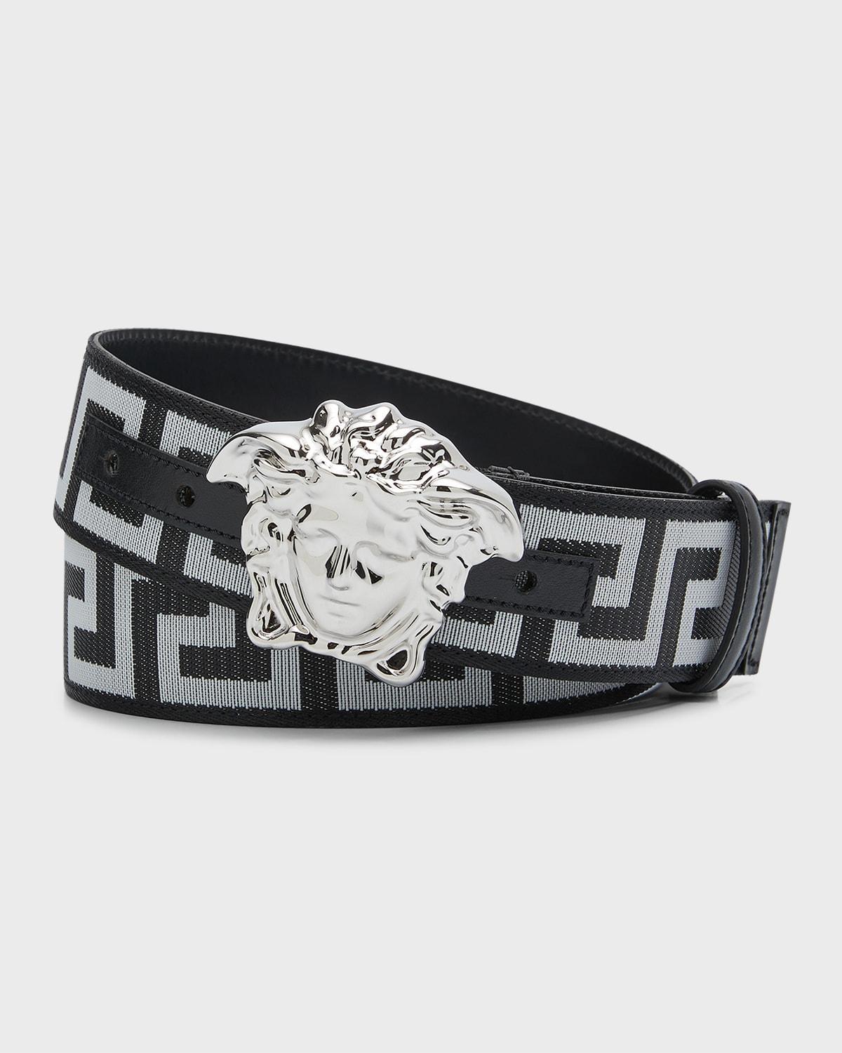 Mens Tonal Medusa/Greek Key Web Belt Product Image