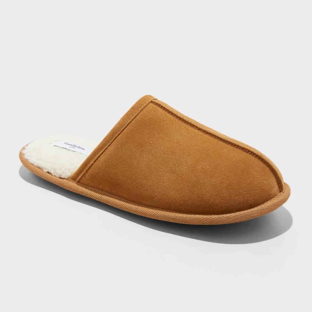 Mens Alex Genuine Suede Scuff Slippers - Goodfellow & Co Chestnut Product Image