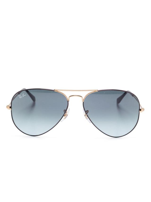 RAY BAN Aviator Sunglasses In Blue / Gold Product Image