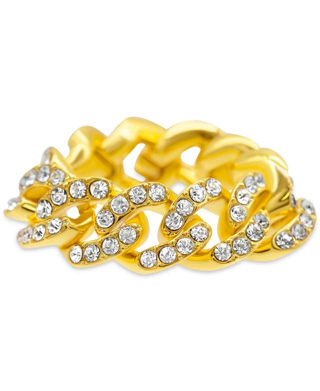 Adornia 14k Gold Plated Cubic Zirconia Chain Ring, Womens Yellow Product Image