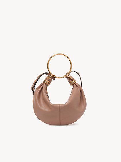 Small Bracelet Hobo bag in grained leather Product Image