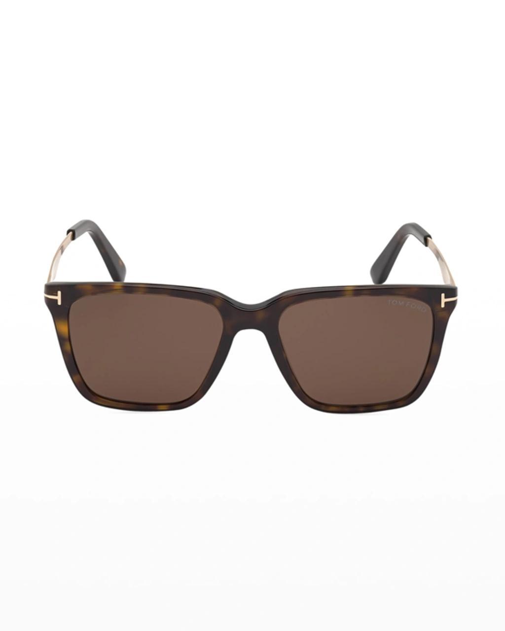 TOM FORD Garrett 54mm Polarized Square Sunglasses In Dark Havana Product Image