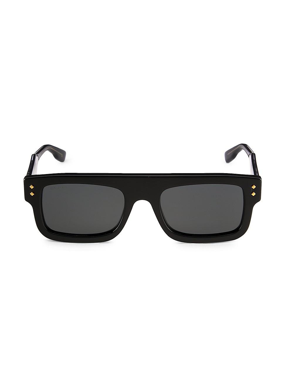 Mens Gucci Logo 53MM Rectangular Sunglasses Product Image