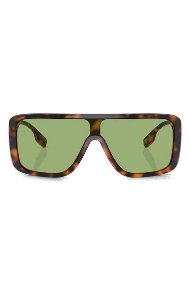 30mm Mirrored Rectangular Sunglasses In Dark Havana Product Image