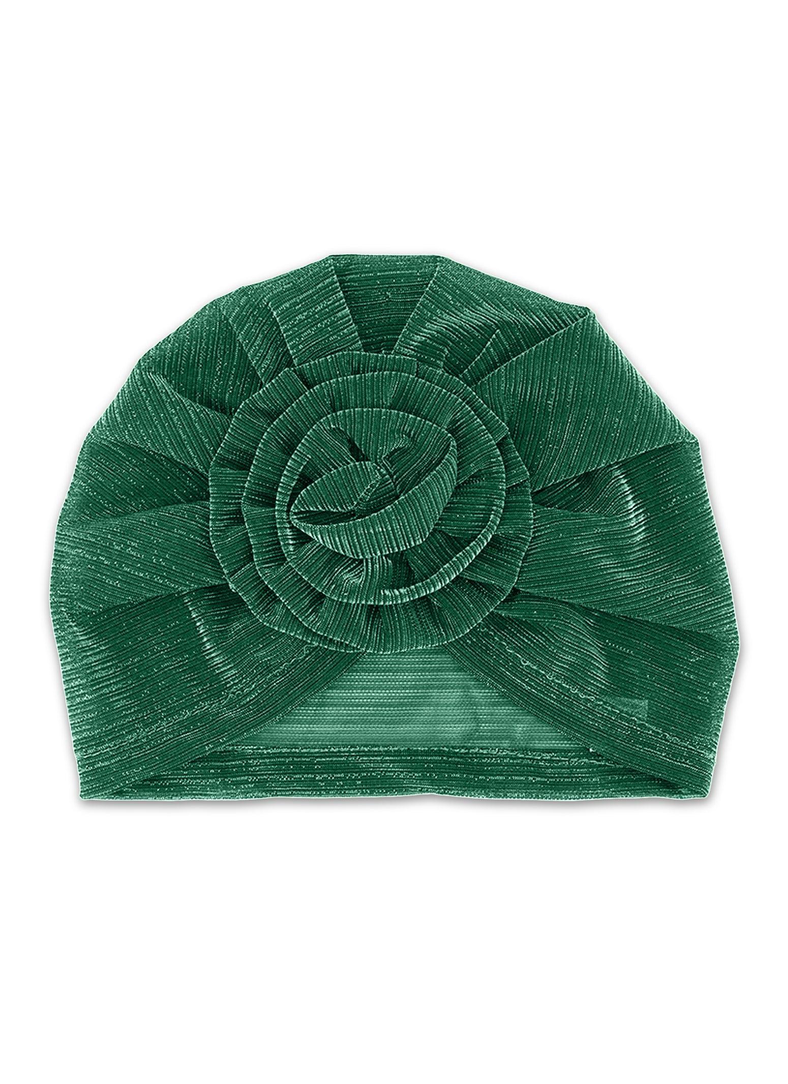 Lurex Flower Turban Head Wrap Female Product Image