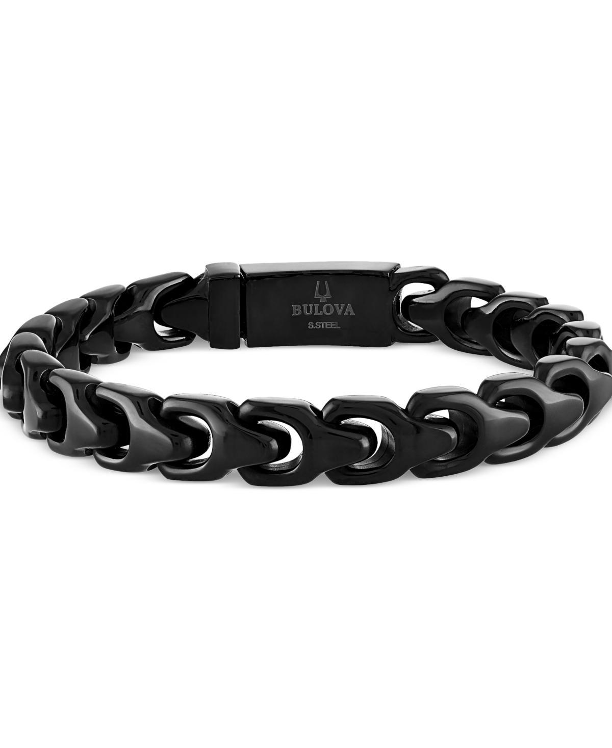 Bulova Mens Link Bracelet in Black-Plated Stainless Steel Product Image