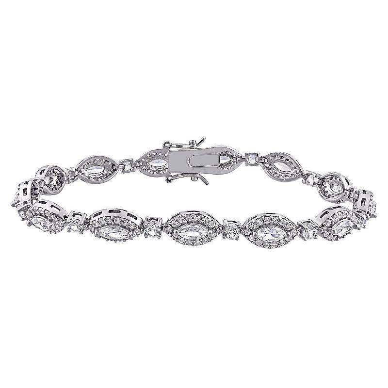 Stella Grace Sterling Silver Lab-Created White Sapphire Bracelet, Womens Product Image