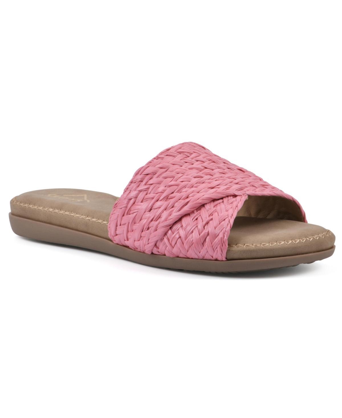 Cliffs by White Mountain Flawless Womens Slide Sandals Pink Raffia Product Image