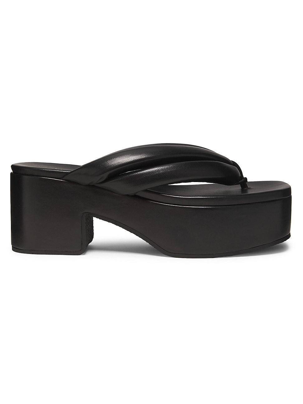 Womens 60MM Leather Platform Flip-Flops Product Image