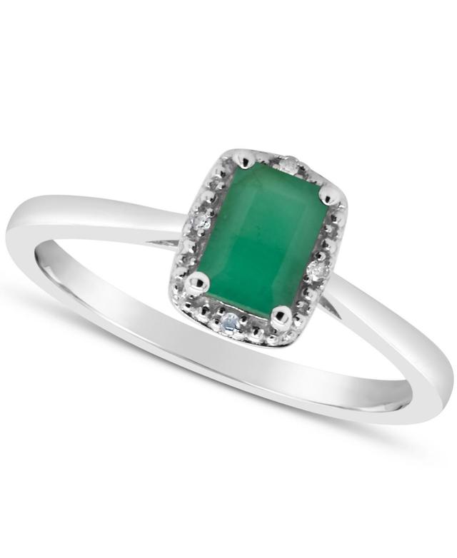 Emerald (5/8 ct. t.w.) and Diamond Accent Ring in Sterling Silver Product Image