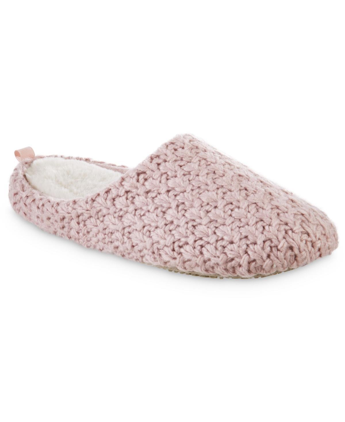 isotoner Sutton Chunky Knit Hoodback Womens Slippers Product Image