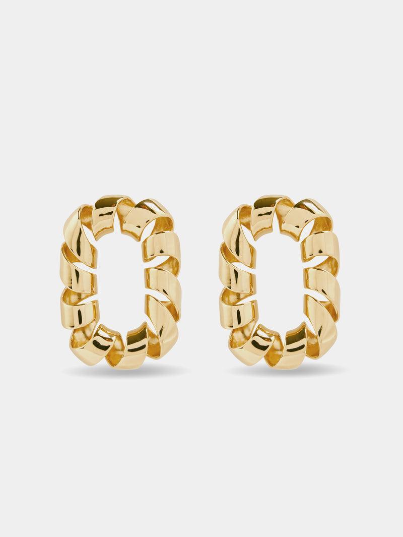 Gold XL Link twist earrings Product Image