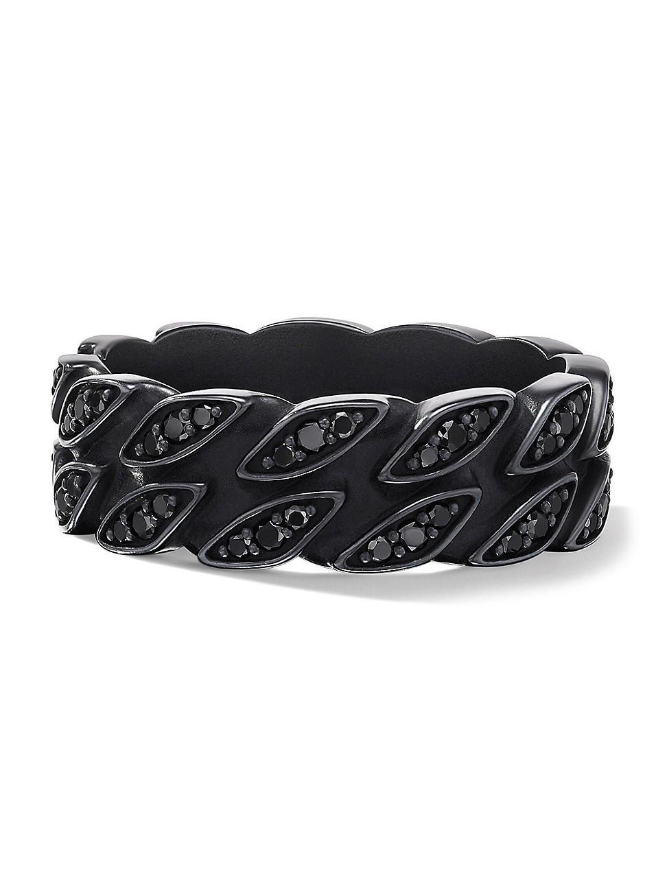 Mens Curb Chain Band Ring in Titanium Product Image