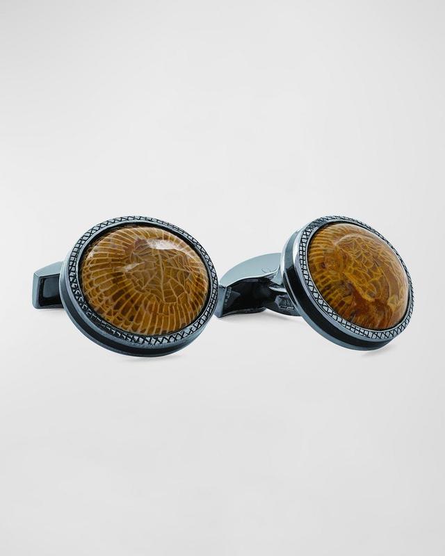 Mens Devonian Horn Coral Cufflinks Product Image