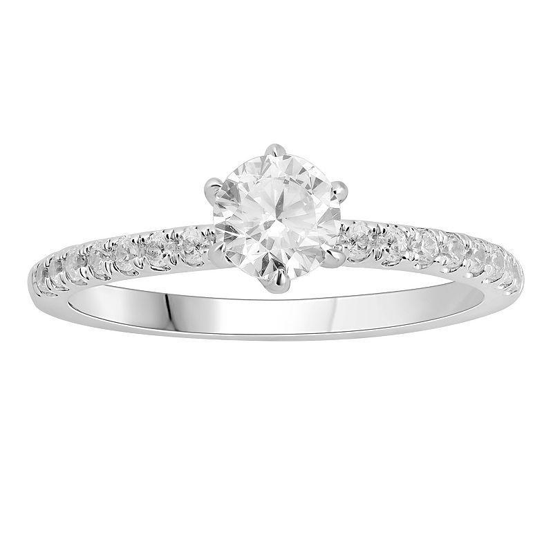 Platinum 3/4 Carat T.W. Diamond Engagement Ring, Womens White Product Image