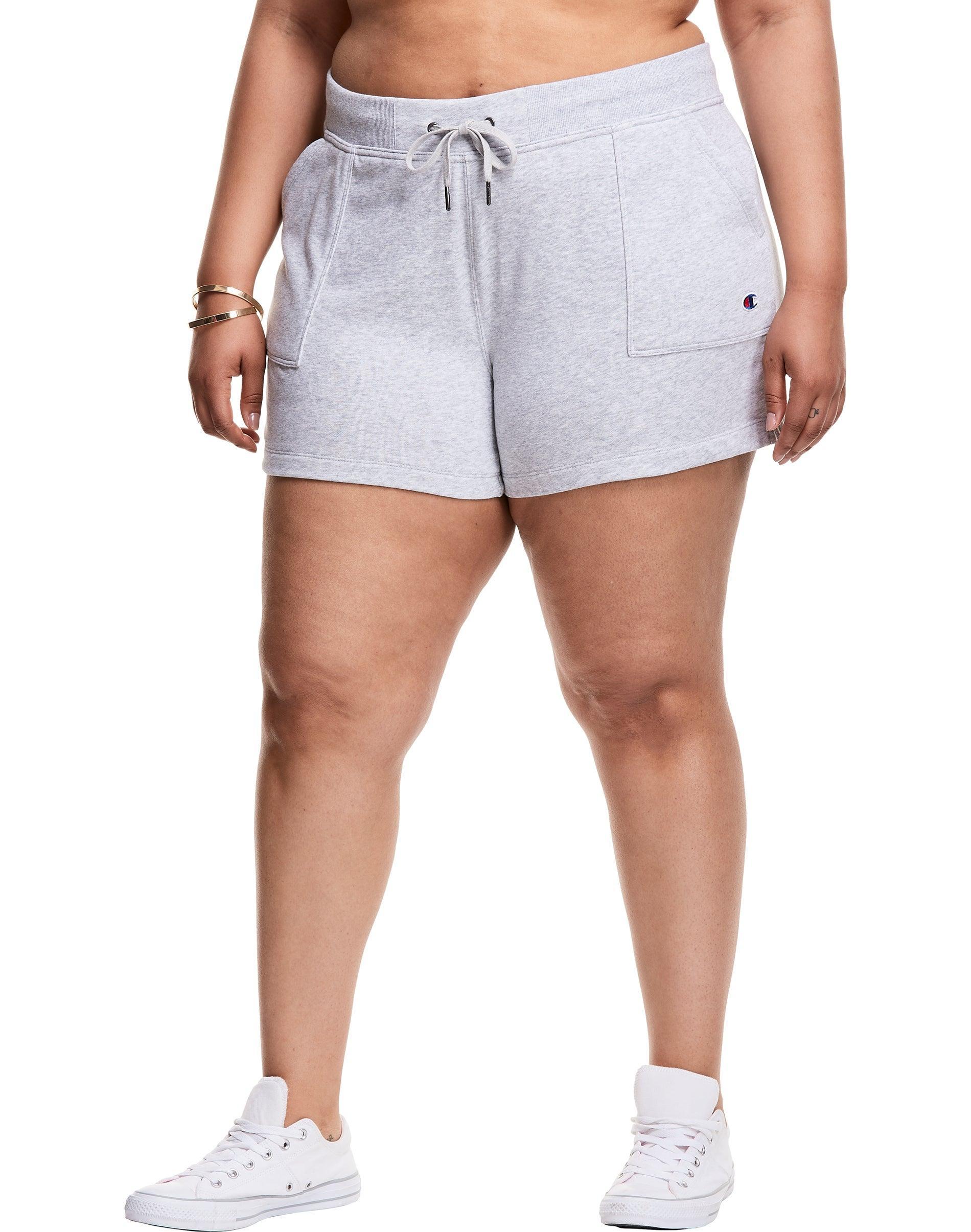 Womens Champion Campus French Terry Shorts, C Logo, 5 (Plus Size Product Image