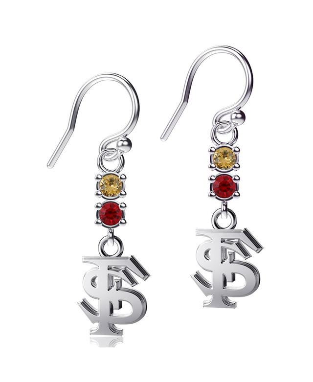 Womens Dayna Designs Florida State Seminoles Silver-Tone Dangle Crystal Earrings Product Image