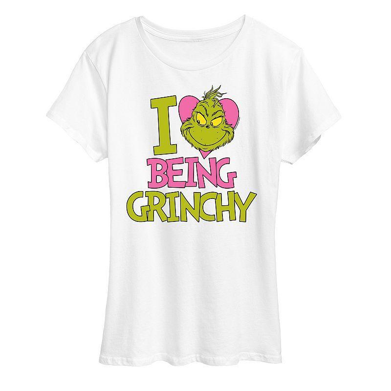 Womens Grinch I Love Being Grinchy Graphic Tee Product Image