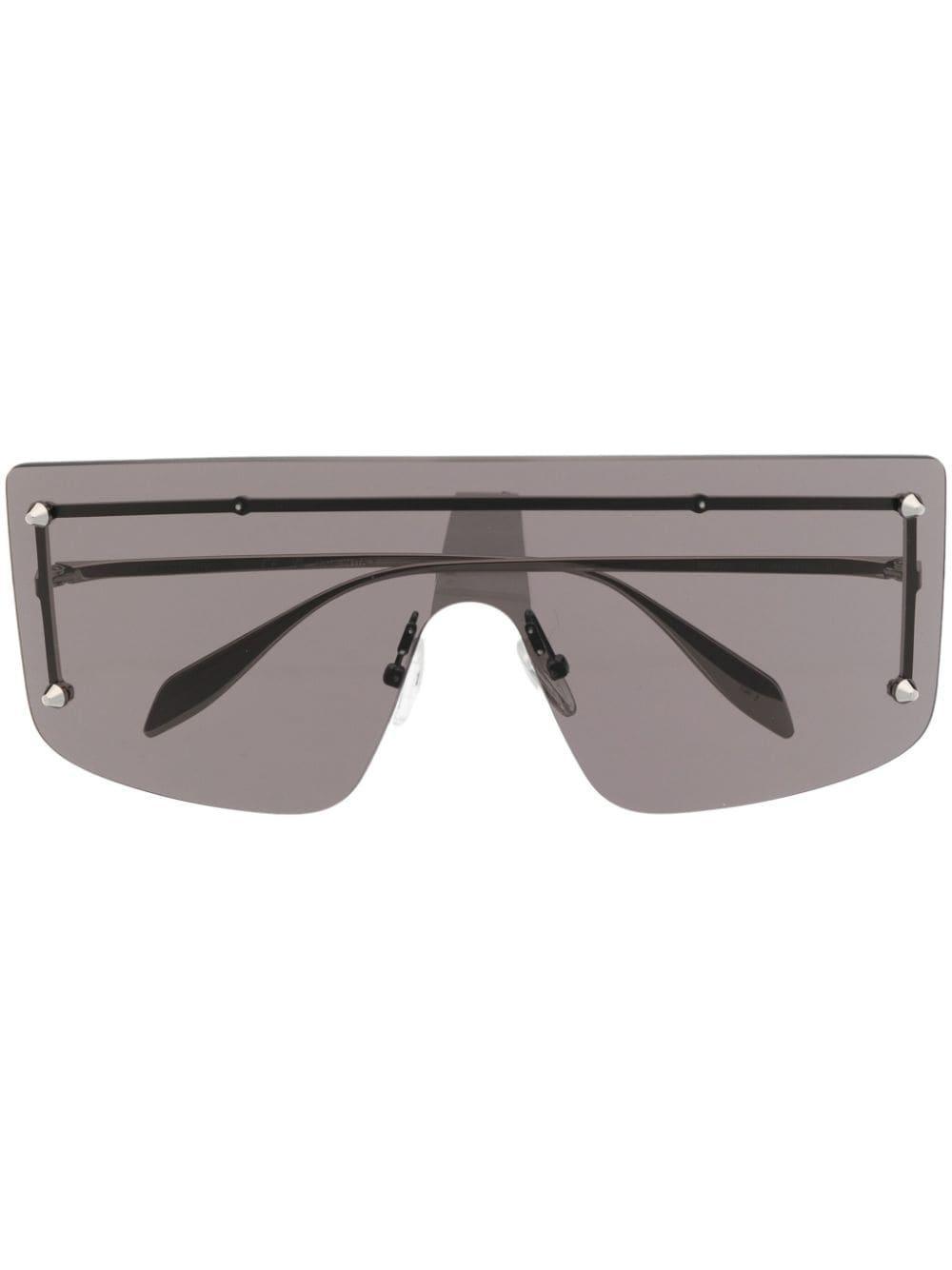 Logo-engraved Frameless Sunglasses In Grey Product Image