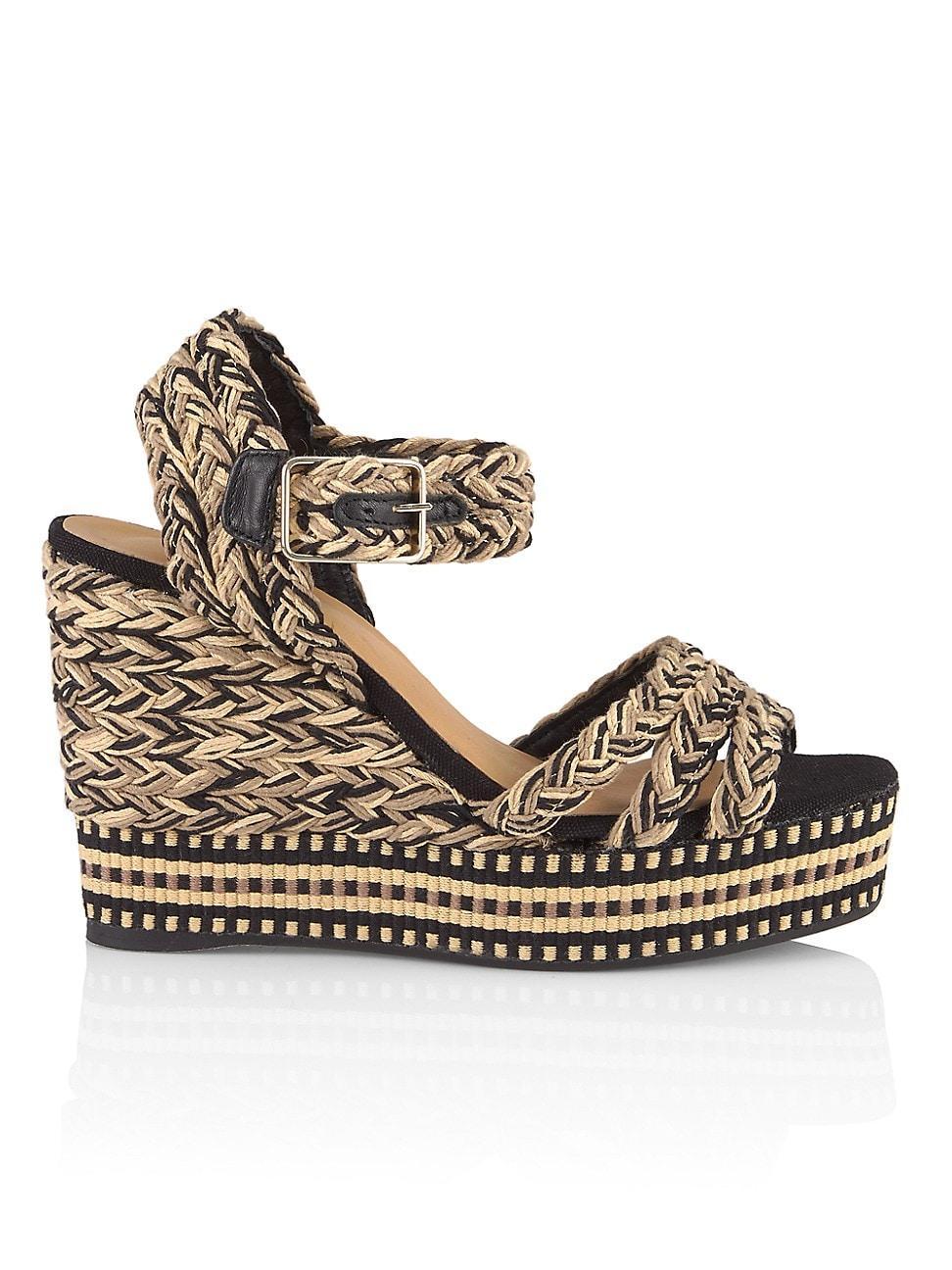 Womens Fabi Raffia Wedge Sandals Product Image