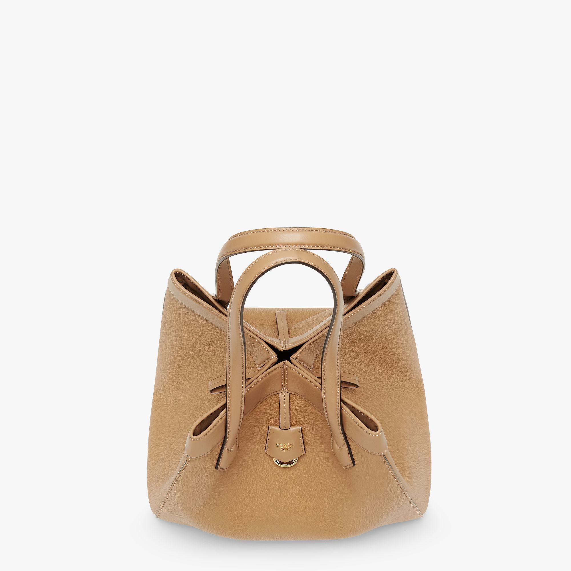 Fendi Origami LargeSand-colored leather bag that can be transformed Product Image