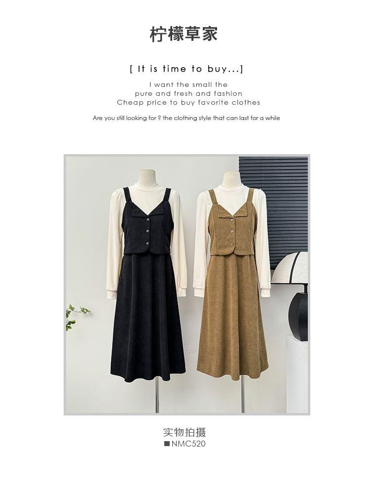 Mock Two-Piece A-Line Dress Product Image