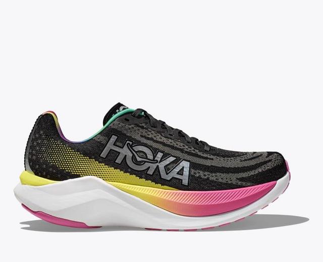 HOKA Womens Mach X Shoes in Black/Silver, Size 6 Product Image