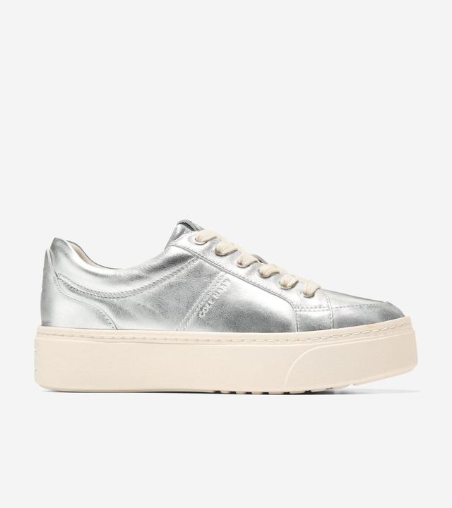 Cole Haan Womens GrandPr Max Platform Sneaker - Silver Size 9.5 Product Image