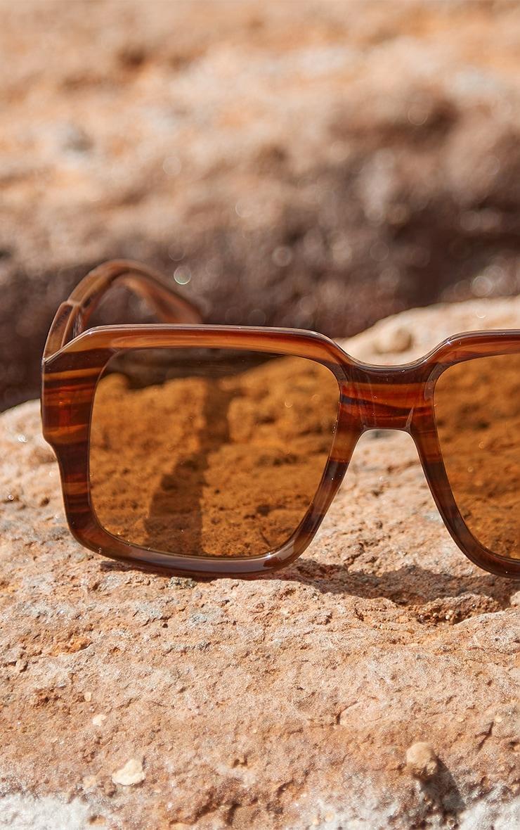 Brown Tortoiseshell Square Frame Sunglasses Product Image