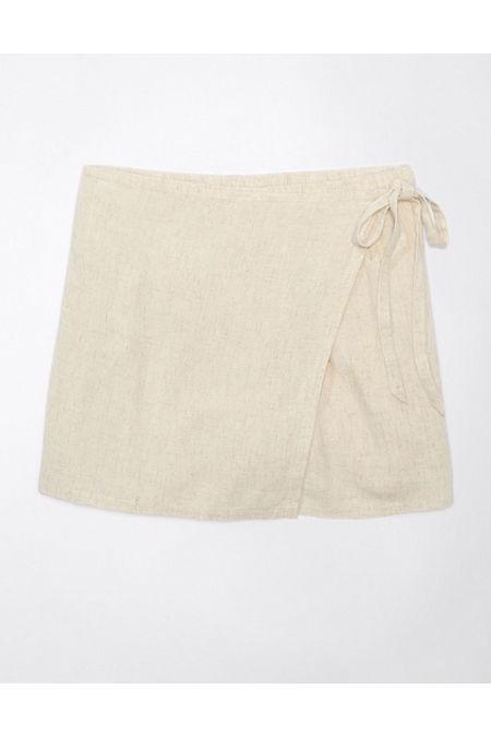 AE Linen-Blend Faux Wrap Skort Women's Product Image