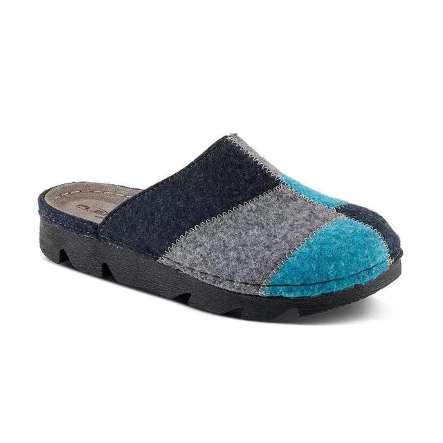 Flexus by Spring Step Womens Patchy Wool Clog Slippers Blue Team Product Image