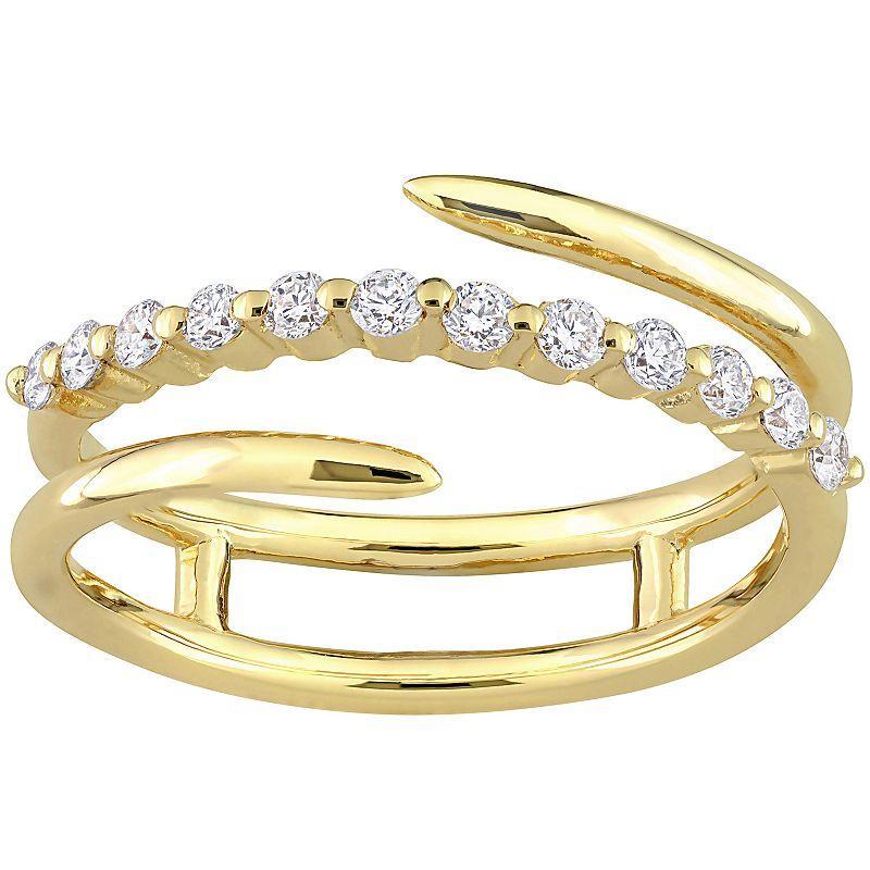 Stella Grace 18k Gold Over Sterling Silver 1/3 Carat T.W. Lab-Grown Diamond Swirl Ring, Womens 18k Gold Plated Product Image