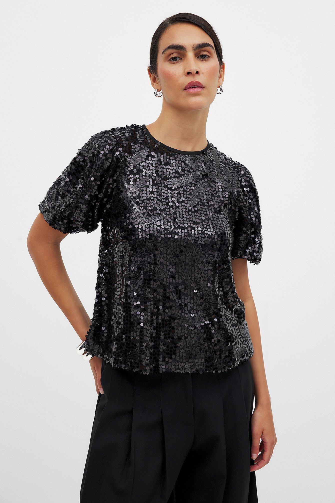 Puff Sleeve Sequin Top Product Image