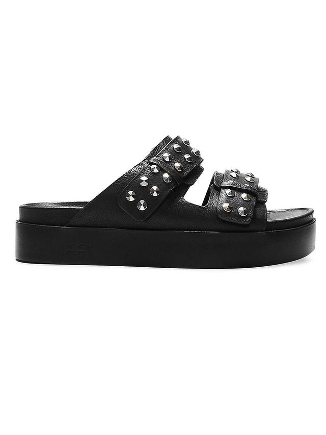 Geo Stud Leather Dual-Band Slide Sandals Product Image