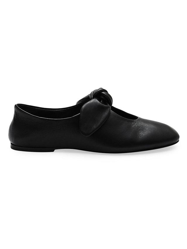 Womens Bow Leather Flats Product Image