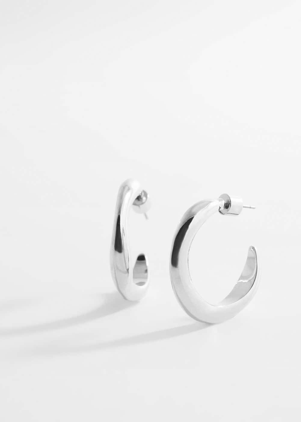 MANGO - Twisted hoop earrings - One size - Women Product Image