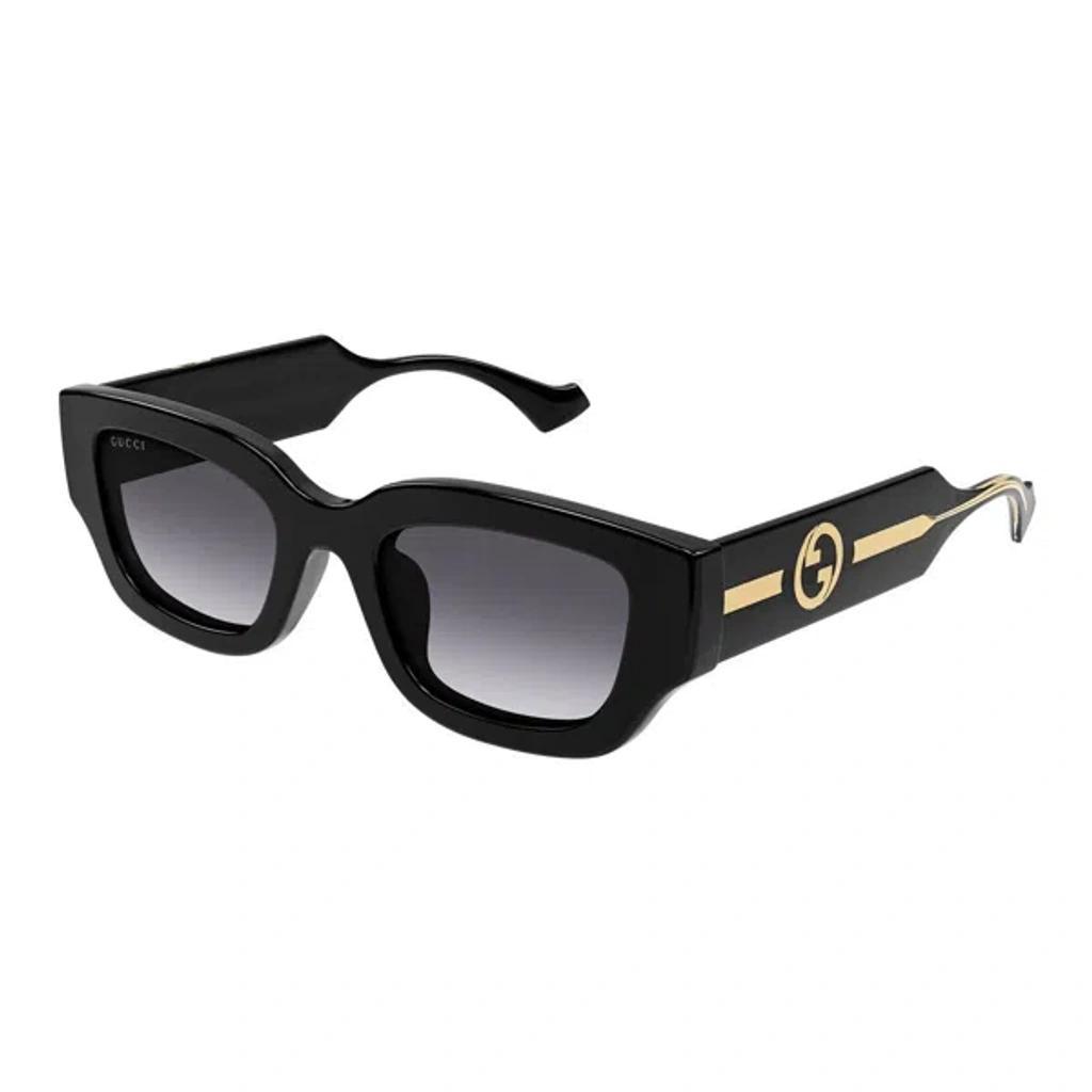 GUCCI Gg Logo Plastic Rectangle Sunglasses In Black Product Image