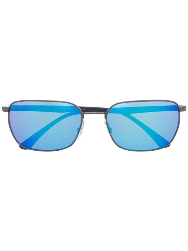 RAY BAN Mirrored Rectangle-frame Sunglasses In Blau Product Image