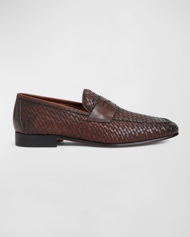 Mens Manfredo Woven Leather Loafers Product Image
