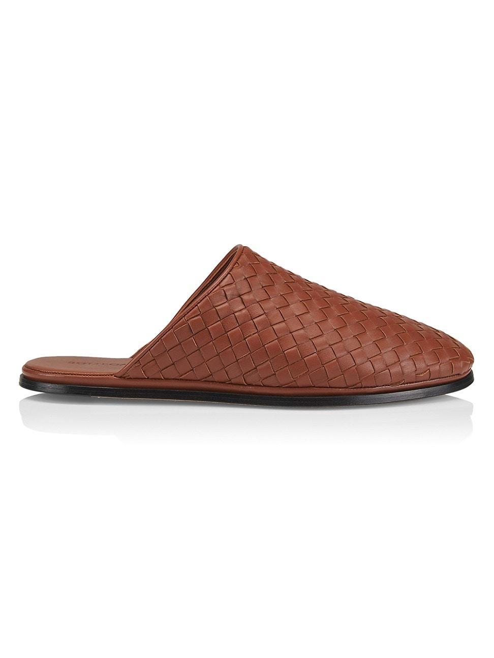 Mens Intrecciato Leather Slippers Product Image