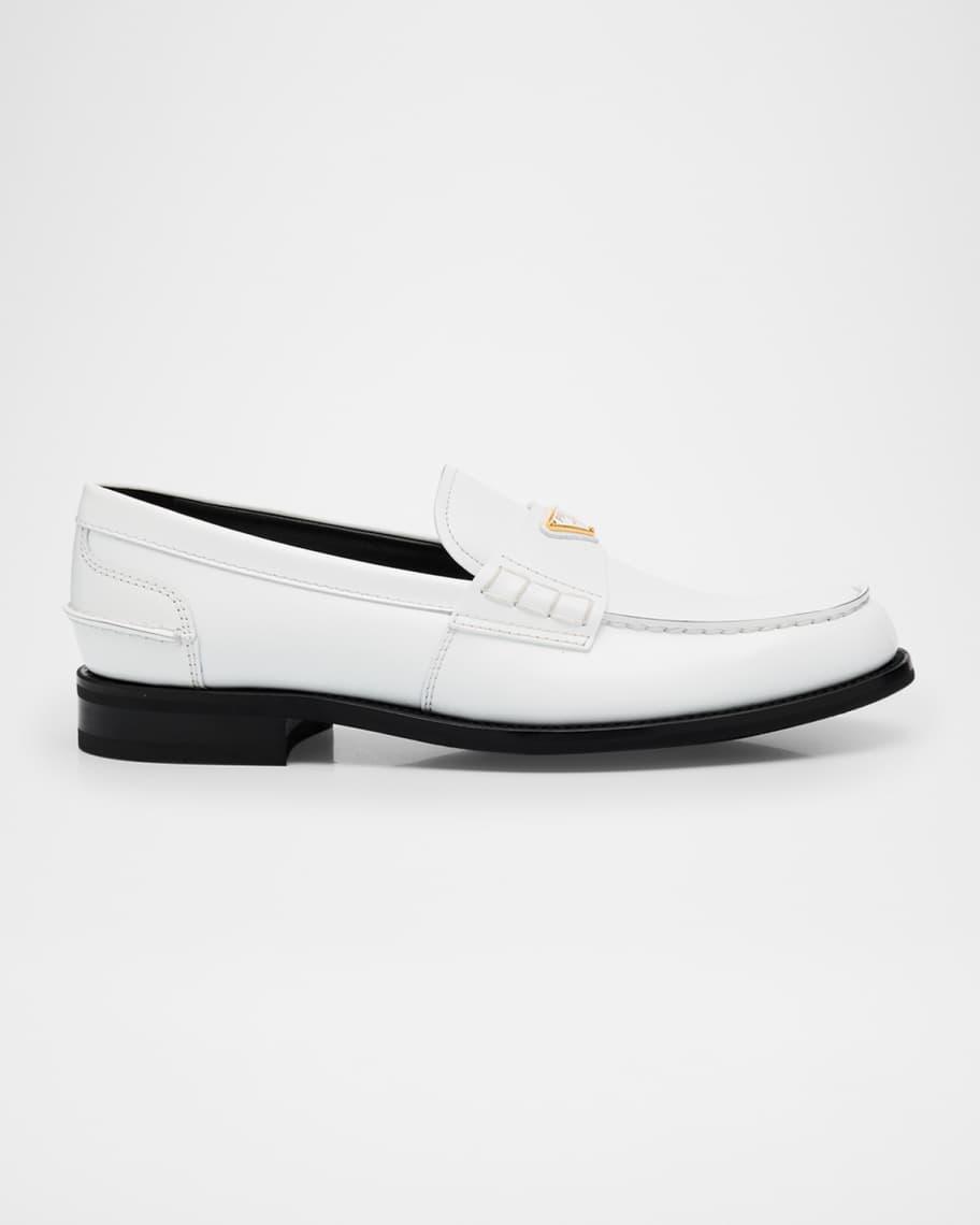 Mens Brushed Leather Split-Toe Loafers Product Image